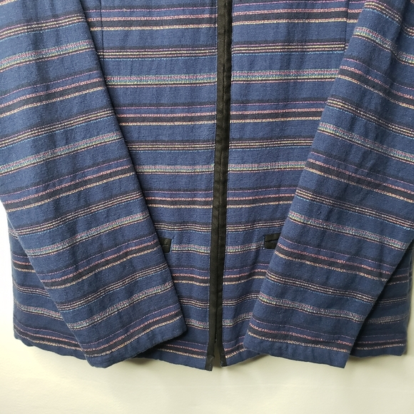 Cabela's Jacket Striped Blue and Black Long Sleeve Zip Front Women's Size XL - Picture 8 of 15